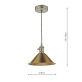 Pendant Antique Chrome With Aged Brass Shade