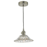 HAD0161-04 Pendant Antique Chrome With Flared Glass Shade