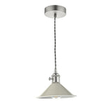 1 Light Pendant Antique Chrome With Cashmere Shade