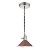 HAD0161-08 1 Light Pendant Antique Chrome With Umber Shade