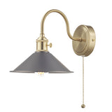 HAD0740-02 Wall Light Brass With Antique Pewter Shade