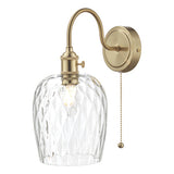 HAD0740-03 Wall Light Brass With Clear Dimpled Shade