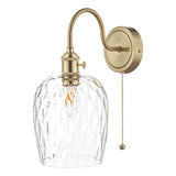 Wall Light Brass With Clear Dimpled Shade