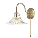 HAD0740-04 Wall Light Brass With Clear Flared Glass Shade