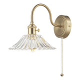Wall Light Brass With Clear Flared Glass Shade