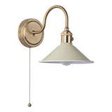 Wall Light Natural Brass With Cashmere Shade