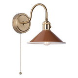 HAD0740-08 Wall Light Natural Brass With Umber Shade