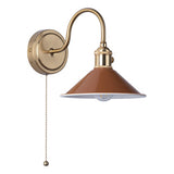 Wall Light Natural Brass With Umber Shade
