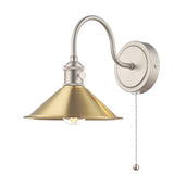 HAD0761-01 Wall Light Antique Chrome With Aged Brass Shade