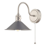 HAD0761-02 Wall Light Antique Chrome With Antique Pewter Shade