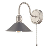 Wall Light Antique Chrome With Antique Pewter Shade