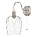 HAD0761-03 Wall Light Antique Chrome With Clear Dimpled Glass Shade