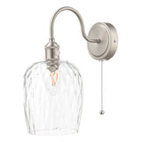 Wall Light Antique Chrome With Clear Dimpled Glass Shade