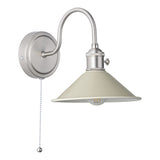Wall Light Antique Chrome With Cashmere Shade