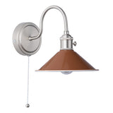 Wall Light Antique Chrome With Umber Shade