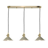 HAD3640-06 3 Light Brass Suspension With Cashmere Shades