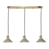 3 Light Brass Suspension With Cashmere Shades