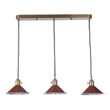 3 Light Brass Suspension With Umber Shades
