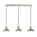 3 Light Antique Chrome Suspension With Cashmere Shades