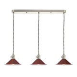 HAD3661-08 3 Light Antique Chrome Suspension With Umber Shades