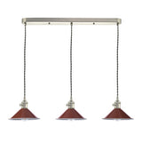 3 Light Antique Chrome Suspension With Umber Shades