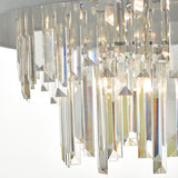 6 Light Pendant Grey Shade & Crystal