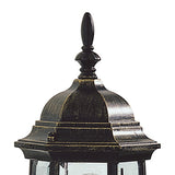 Outdoor Wall Light Black/Gold Glass Ip43