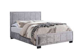 HANFB46STEV2 Double Bed Steel Crushed Velvet
