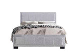 Double Bed Steel Crushed Velvet