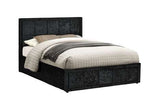 Double Ottoman Bed Black Crushed Velvet