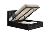 HANOT4BCVV2 Small Double Ottoman Bed Black Crushed Velvet