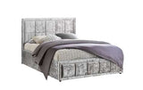Double Ottoman Bed Steel Crushed Velvet