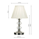 Touch Table Lamp Satin Chrome Crystal With Shade (Multipack)