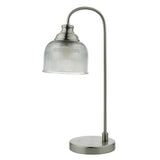 HEC4238 Table Lamp Satin Nickel Texturedglass
