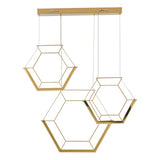 HEX0335 3 Light Pendant Gold Led