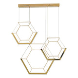 3 Light Pendant Gold Led