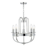 HEY0538 5 Light Pendant Polished Nickel