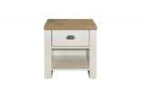 1 Drawer Lamp Table Cream & Oak