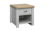 HIG1LTGOK 1 Drawer Lamp Table Grey & Oak