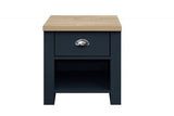 1 Drawer Lamp Table Navy Blue & Oak