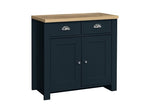 HIG22SBNOK 2 Door 2 Drawer Sideboard Navy Blue & Oak