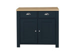 2 Door 2 Drawer Sideboard Navy Blue & Oak