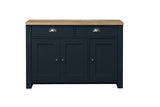 3 Door 2 Drawer Sideboard Navy Blue & Oak
