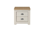 2 Drawer Bedside Cream & Oak