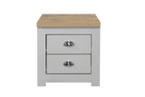 2 Drawer Bedside Grey & Oak