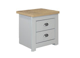 HIG2BGOK 2 Drawer Bedside Grey & Oak