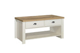 HIG2CTCRO 2 Drawer Coffee Table Cream & Oak