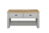2 Drawer Coffee Table Grey & Oak