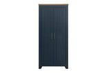 2 Door Wardrobe Navy Blue & Oak