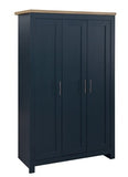 HIG3WNOK 3 Door Wardrobe Navy Blue & Oak